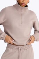 Taupe Mock-Neck Pants