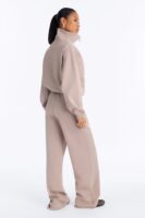 Taupe Mock-Neck Pants