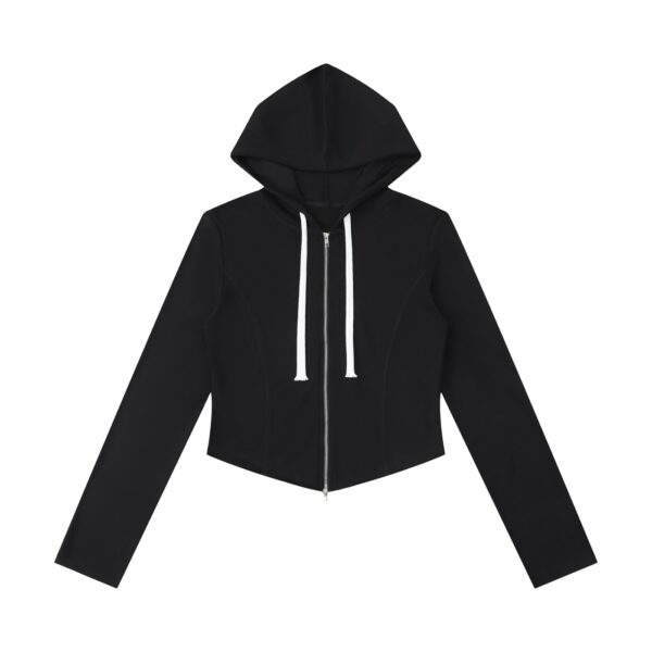 Women's Slim Cropped Full Zip Hoodie