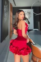 One-Shoulder Dress in Red