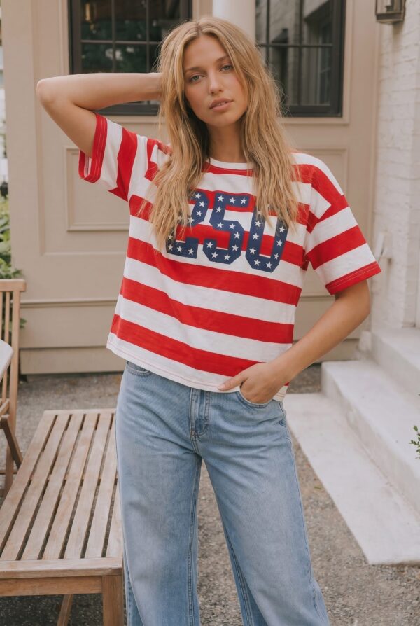 250 Stars and Stripes Patriotic Graphic Tee
