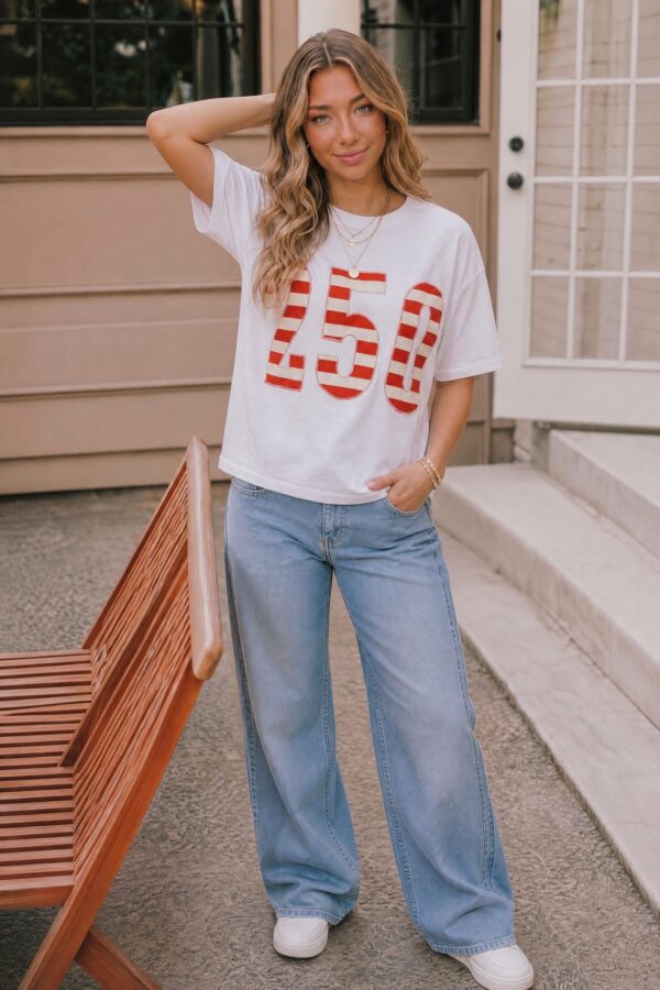 White Graphic Top