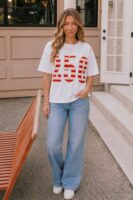 White Graphic Top