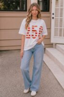 White Graphic Top