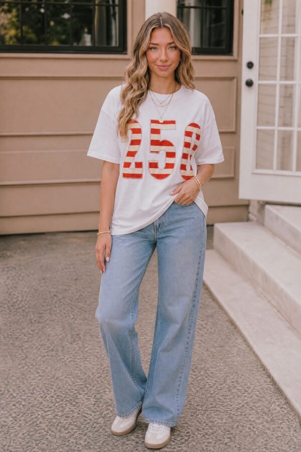 White Graphic Top