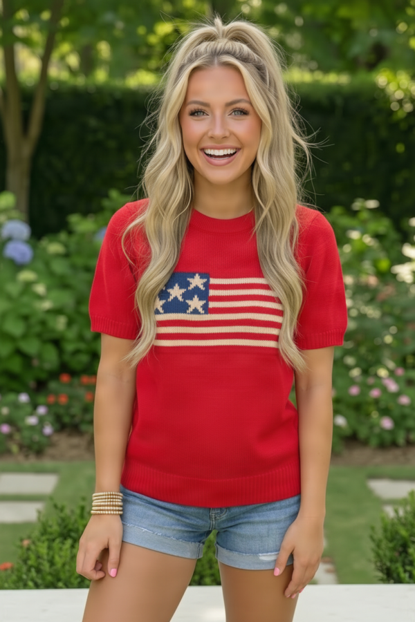 Red Graphic Sweater