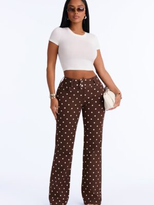 Pants in Brown 98% cotton