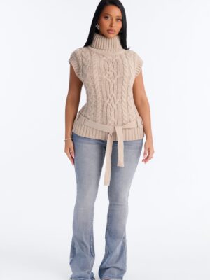 Ladies Kit Taupe Sweater