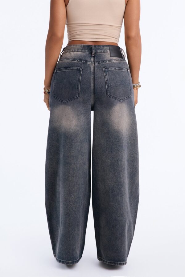 Born To Shine Embellished Baggy Jeans - Vintage Wash