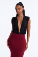 Black V-Neck Bodysuit