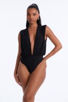 Black V-Neck Bodysuit