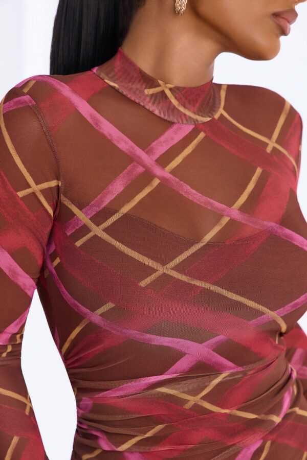 Brown Mock-Neck Dress