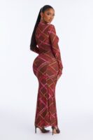 Brown Mock-Neck Dress