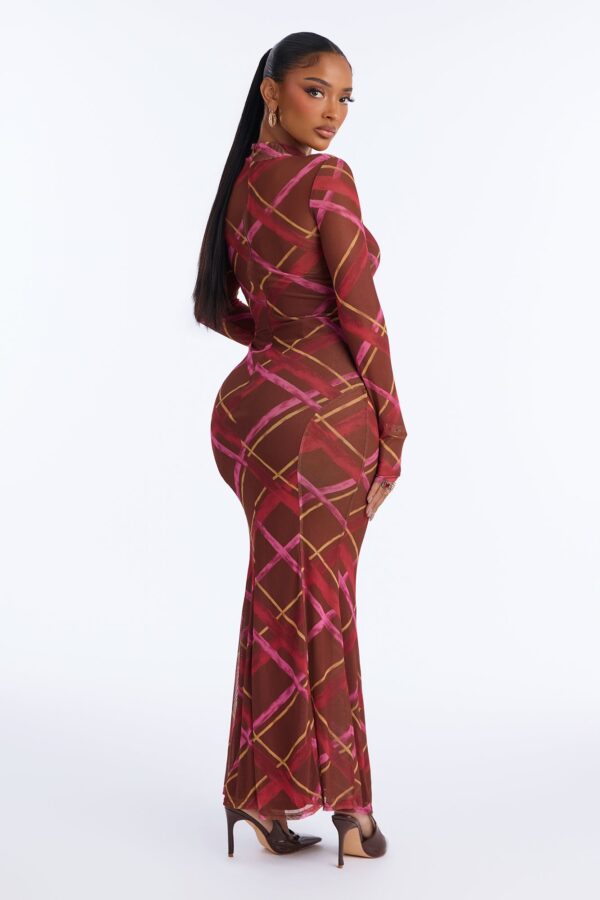 Brown Mock-Neck Dress