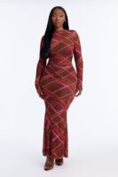 Brown Mock-Neck Dress