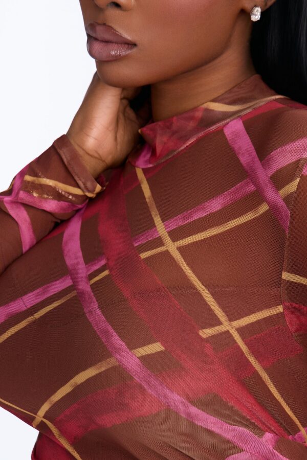Brown Mock-Neck Dress