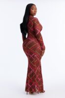 Brown Mock-Neck Dress