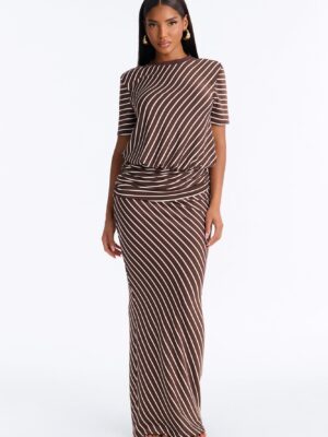 Brown Contrast Dress