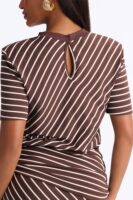 Brown Contrast Dress