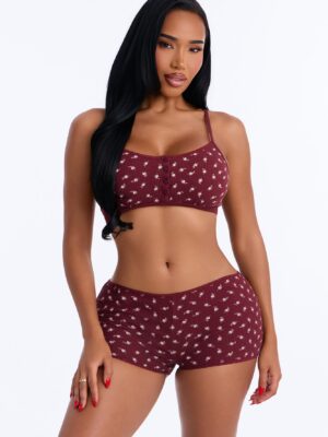 Shorts in Wine and Blush