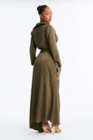 Olive Cowl-Neck Dress