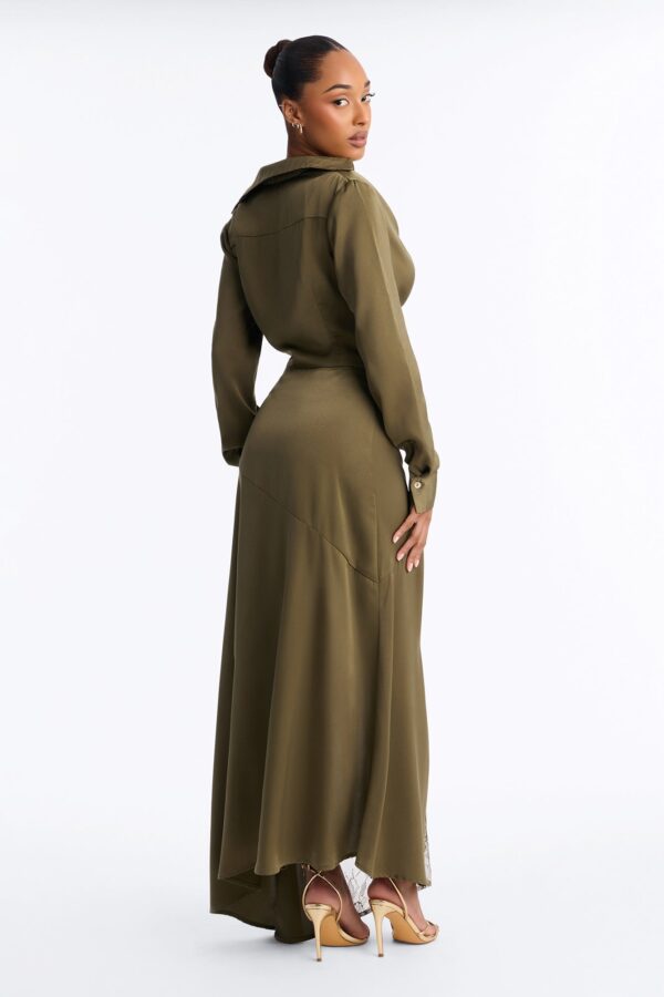 Olive Cowl-Neck Dress