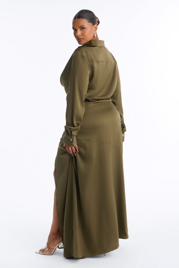 Olive Cowl-Neck Dress