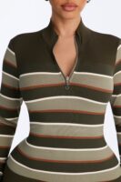 Green Mock-Neck Dress