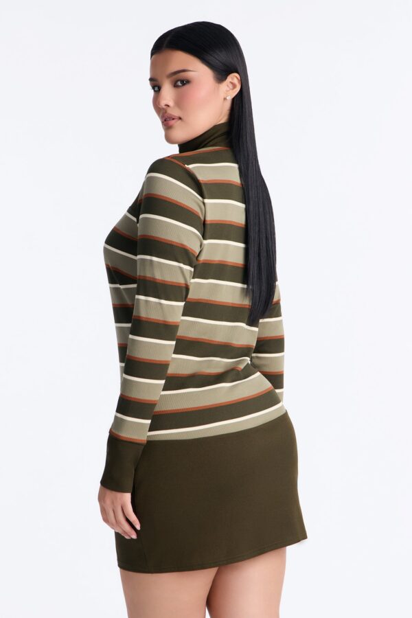 Green Mock-Neck Dress