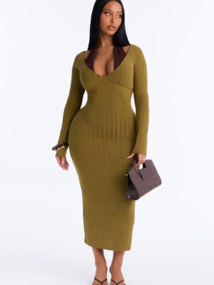 Dress with a v-neck