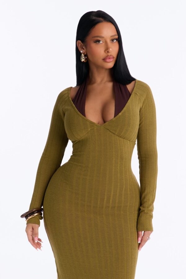 Dress with a v-neck