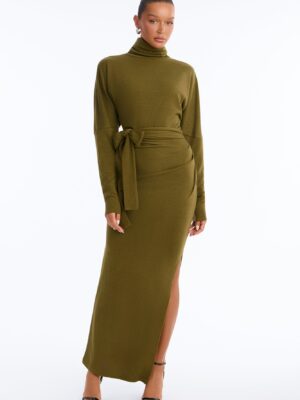 Dress with a cowl neck