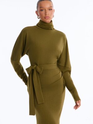 Dress with a cowl neck
