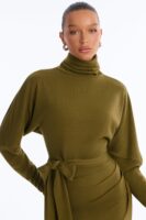 Dress with a cowl neck