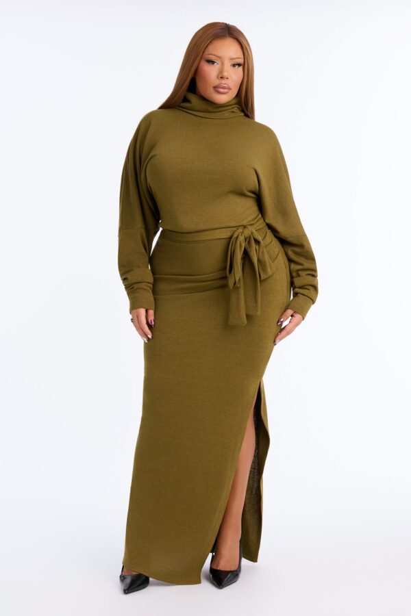 Dress with a cowl neck