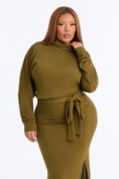 Dress with a cowl neck