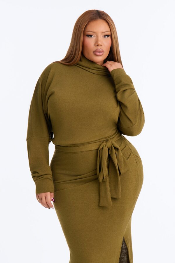 Dress with a cowl neck