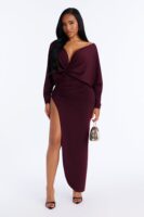 Purple V-Neck Dress