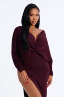 Purple V-Neck Dress