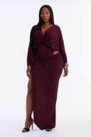 Purple V-Neck Dress