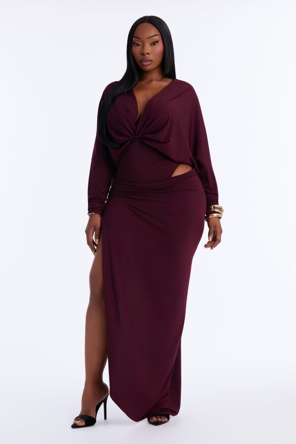 Purple V-Neck Dress