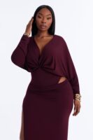 Purple V-Neck Dress