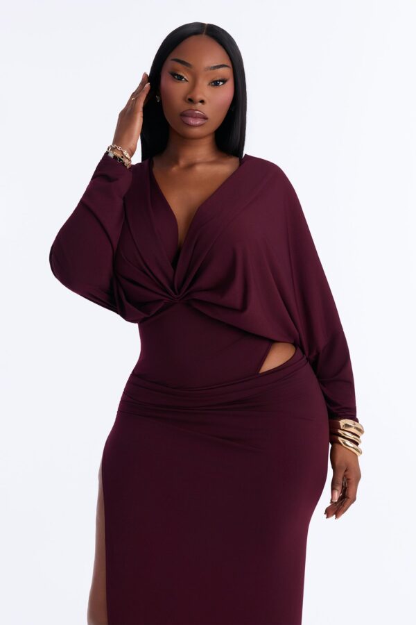 Purple V-Neck Dress