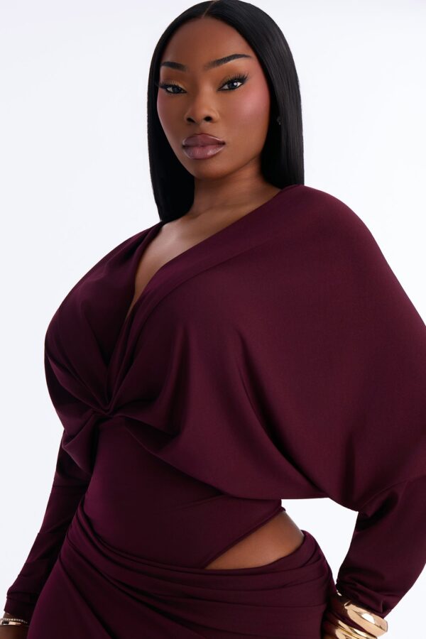 Purple V-Neck Dress