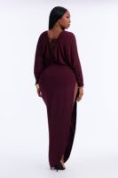 Purple V-Neck Dress