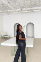 Jumpsuit in Black and Denim 100% cotton