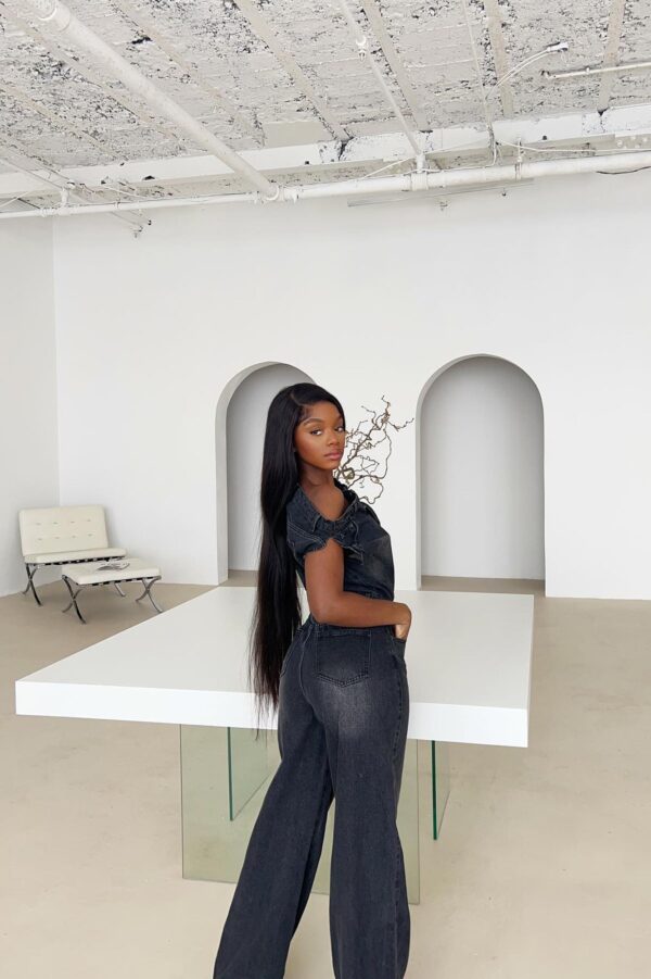 Jumpsuit in Black and Denim 100% cotton