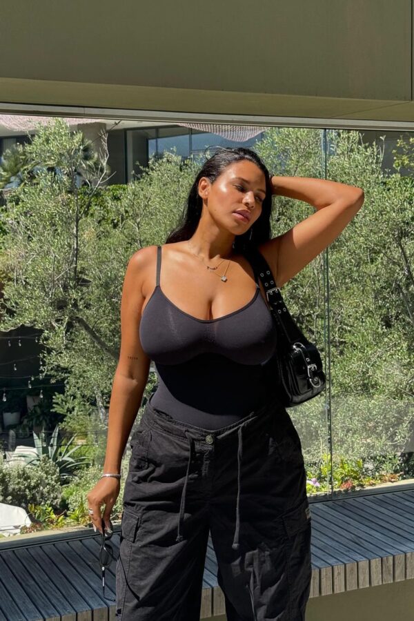 Black Bodysuit with ribbed