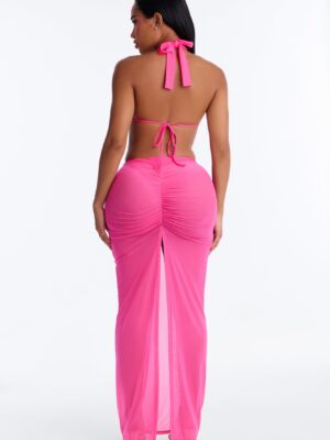 V-Neck Skirt in Pink