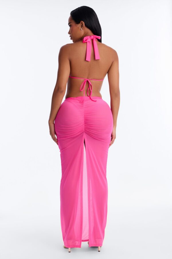 V-Neck Skirt in Pink